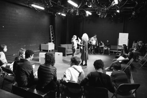 Eighth graders take theater games class at Black Box Theatre