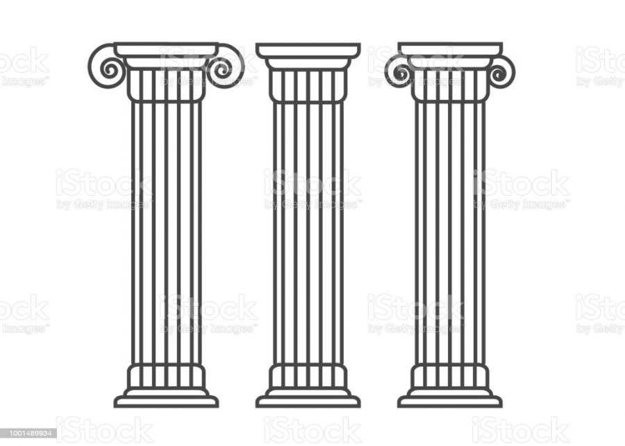 Greek+and+roman+pillar.+Outline+vector+pillar+illustration.+Architecture+greek+column+icon